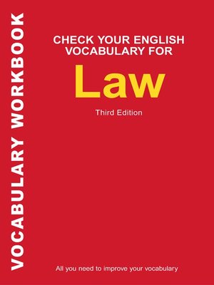 cover image of Check Your English Vocabulary for Law